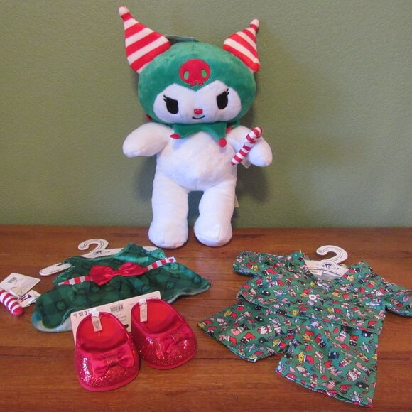 NWT Build a Bear Hello Kitty Sanrio Kuromi Christmas Lot Clothes Dress Shoes PJs - Picture 8 of 15